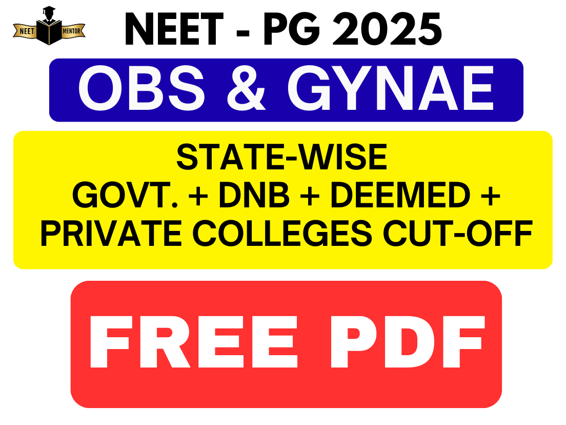 NEET PG 2025 OBS & GYNAE STATE-WISE GOVT. + DNB + DEEMED + PRIVATE COLLEGES CUT-OFF