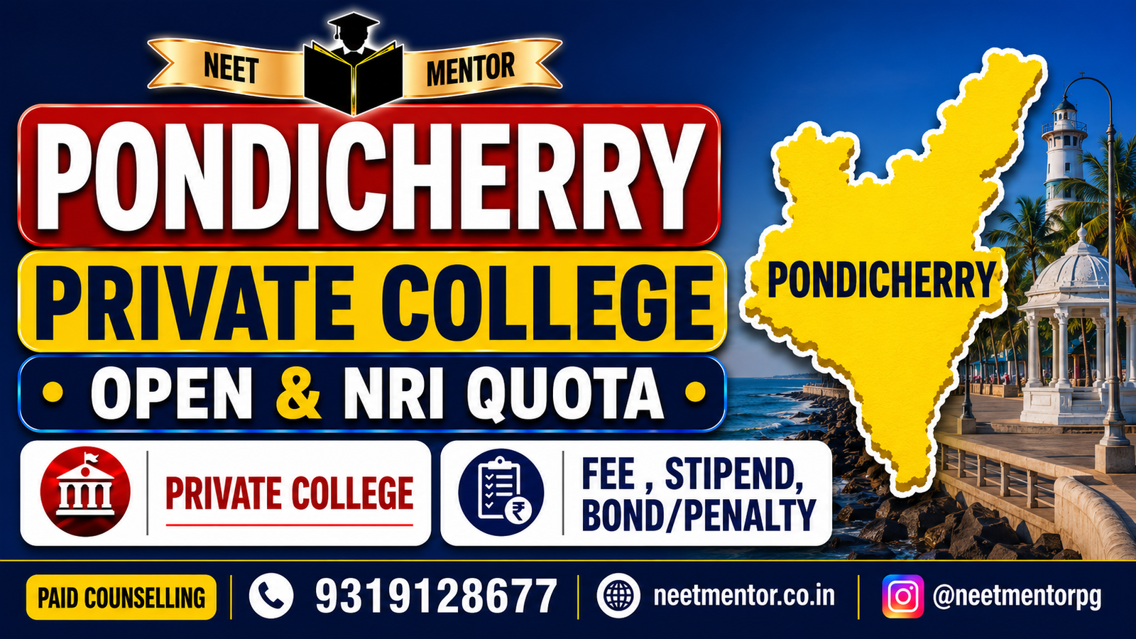 Pondicherry - Private College - Management & NRI Quota Fee Structure, Stipend , Bond & Penalty