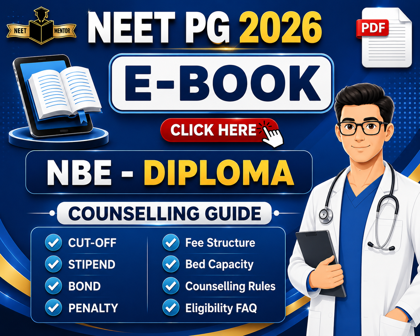NEET PG 2026 NBE-DIPLOMA Counselling Guidance E-BOOK