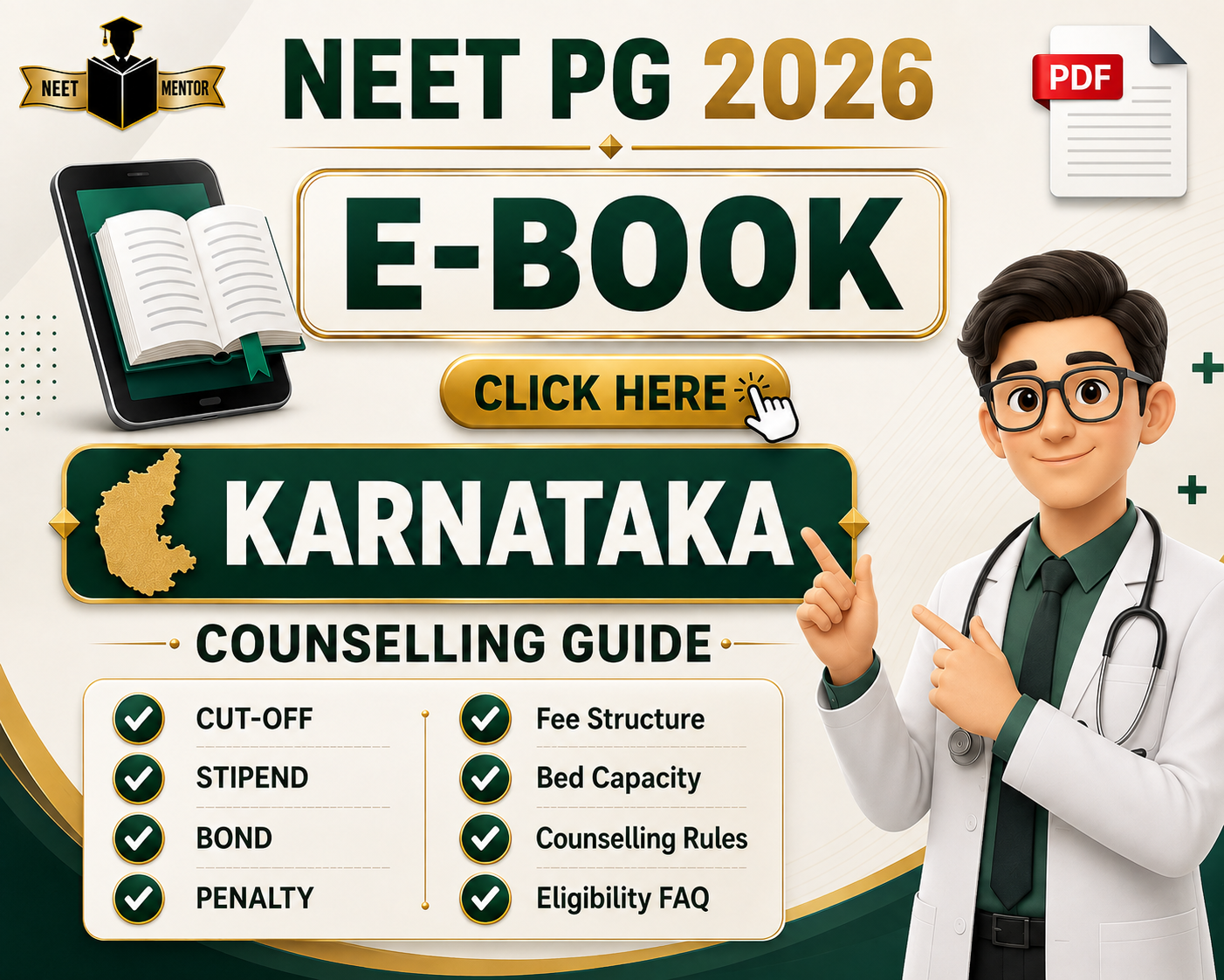 NEET PG 2026 Karnataka State All IN ONE Counselling Guidance E-Book