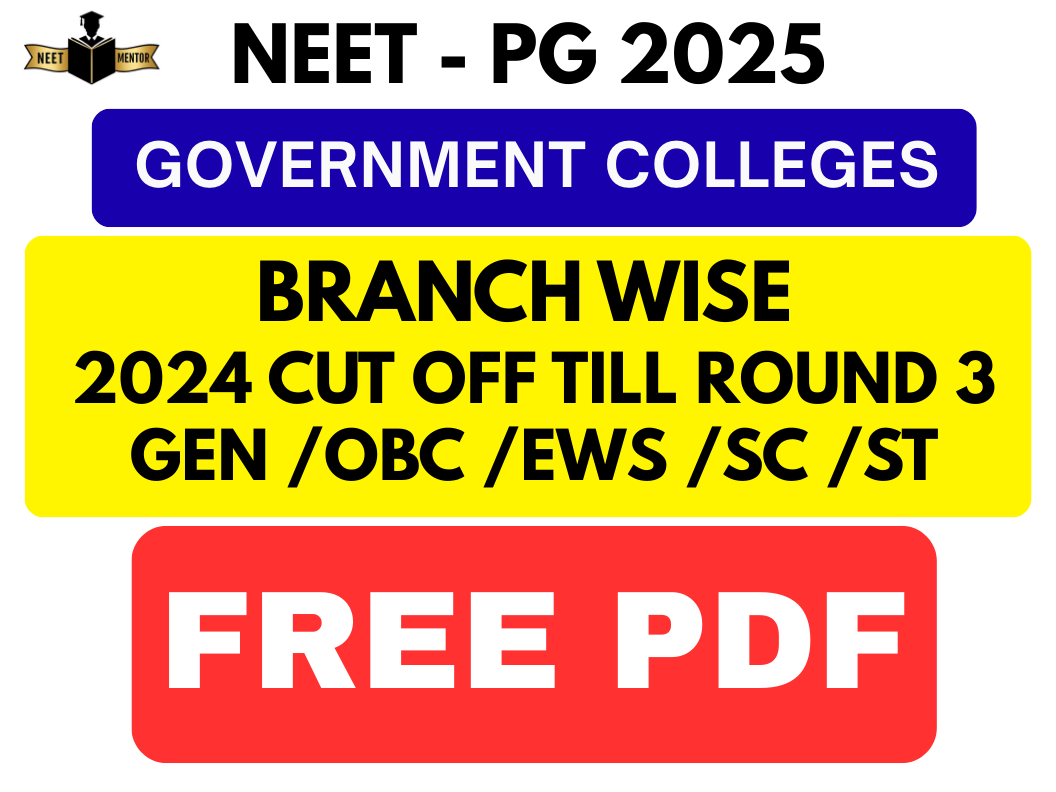 NEET PG 2025 GOVT. COLLEGE CUT-OFF BRANCH WISE