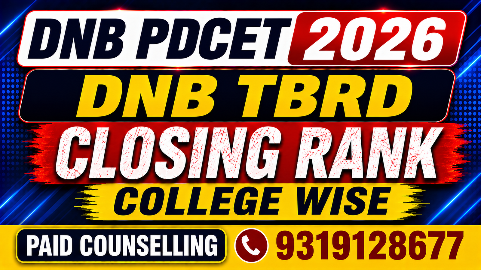 DNB PDCET 2026 DNB TBRD Government & Private Medical Colleges Closing Rank – College-Wise