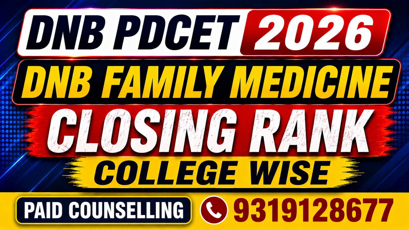 DNB PDCET 2026 DNB Family Medicine Government & Private Medical Colleges Closing Rank – College-Wise