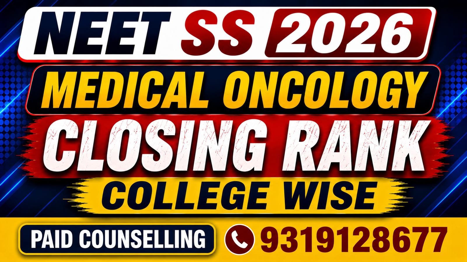 NEET SS 2026 Medical Oncology Government & Private Medical Colleges Closing Rank – College-Wise