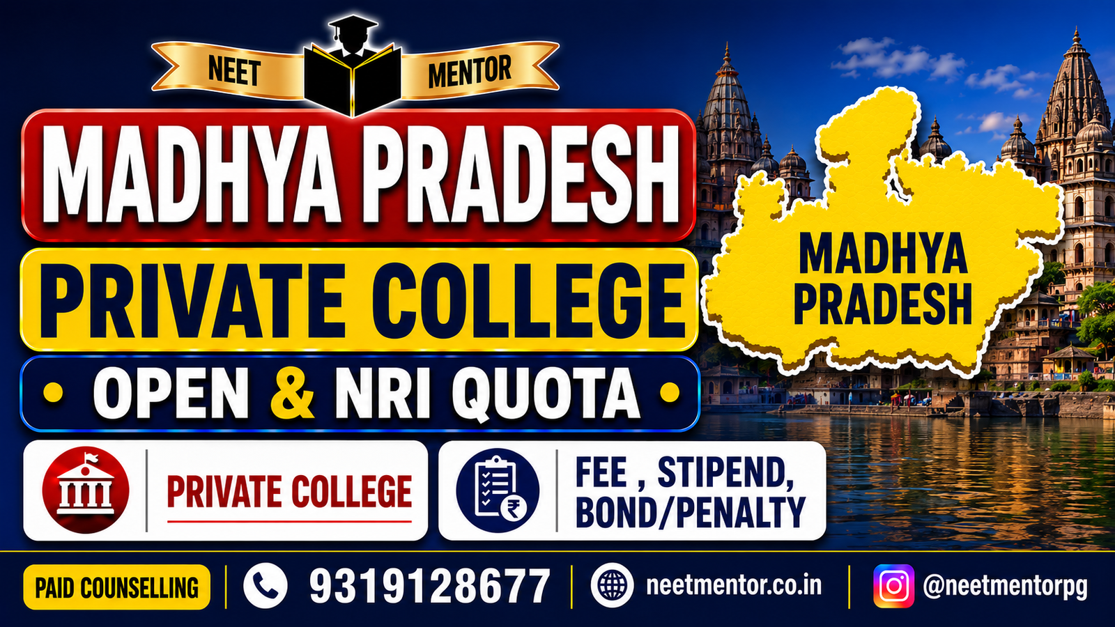 Madhya Pradesh - Private College - Management & NRI Quota Fee Structure, Stipend , Bond & Penalty