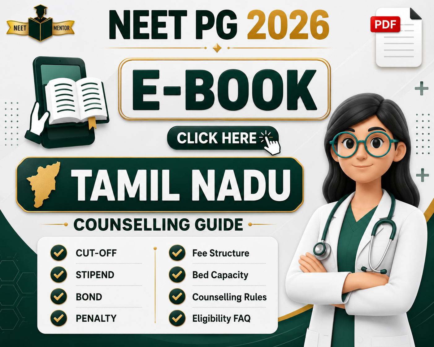NEET PG 2026 Tamil Nadu State All IN ONE Counselling Guidance E-Book