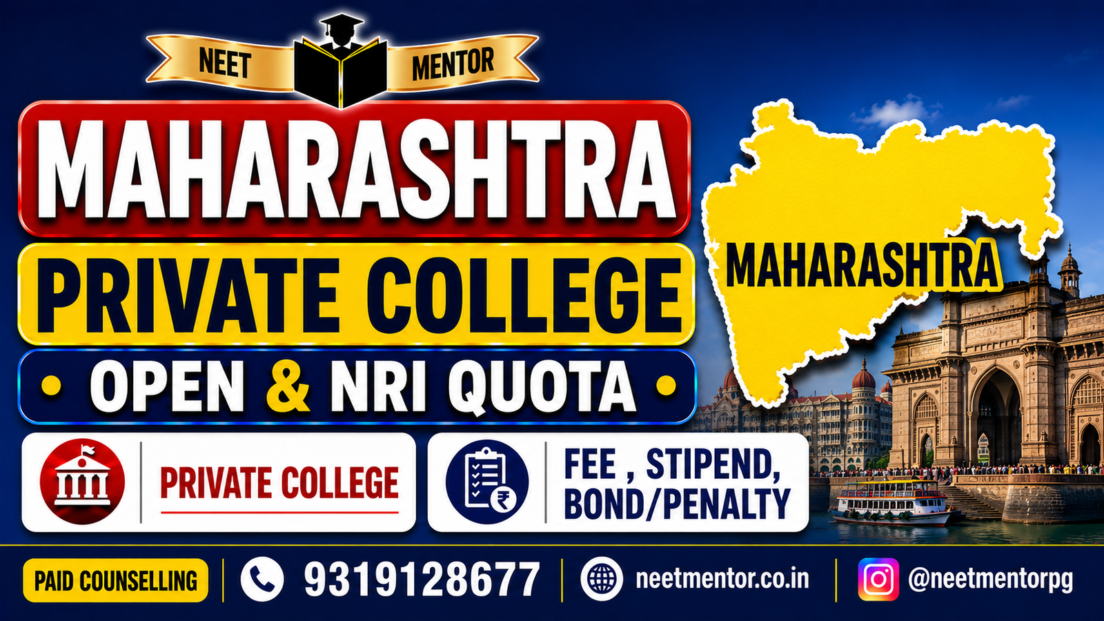 Maharashtra - Private College - Management & NRI Quota Fee Structure, Stipend , Bond & Penalty