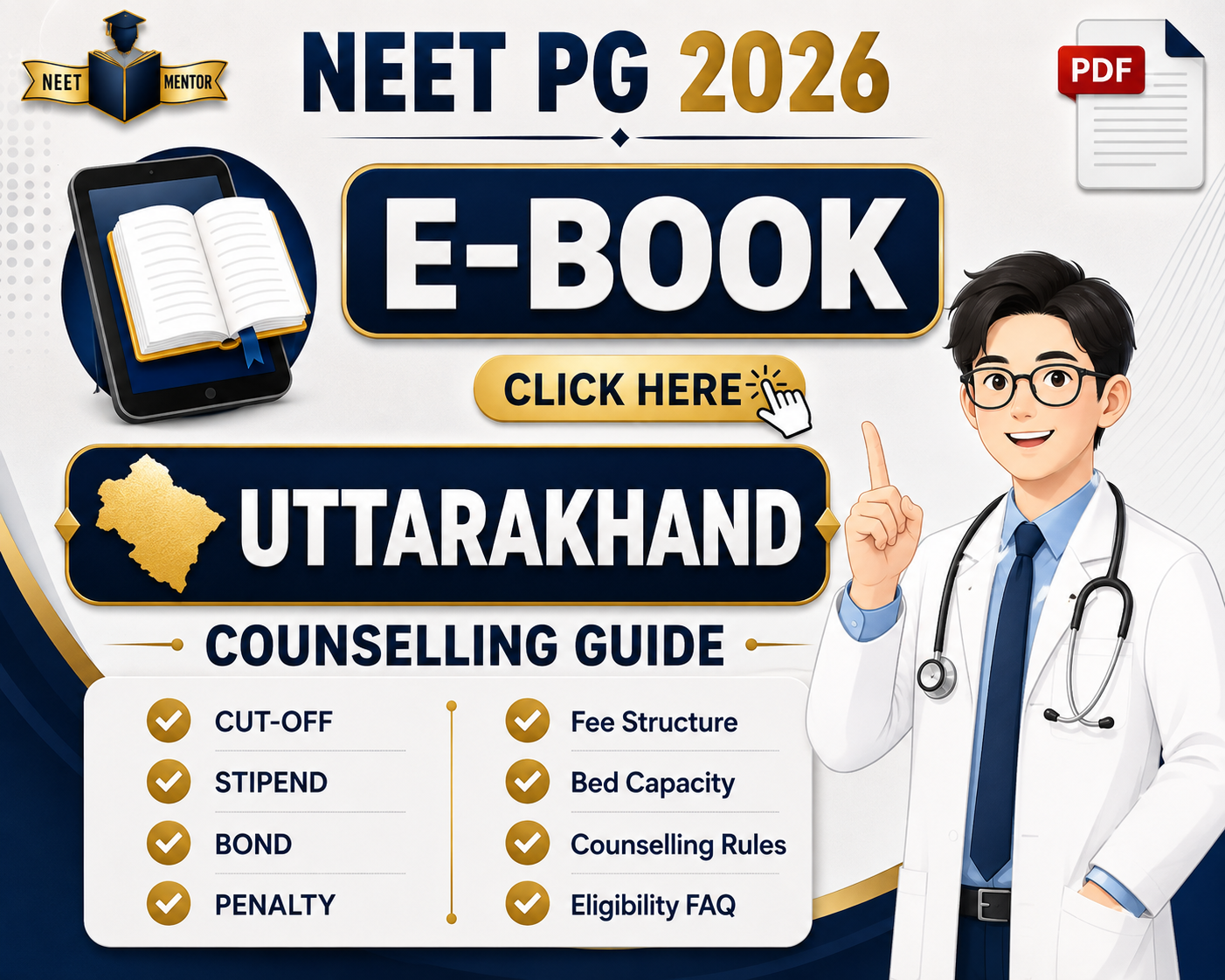 NEET PG 2026 UTTARAKHAND State All IN ONE Counselling Guidance E-Book