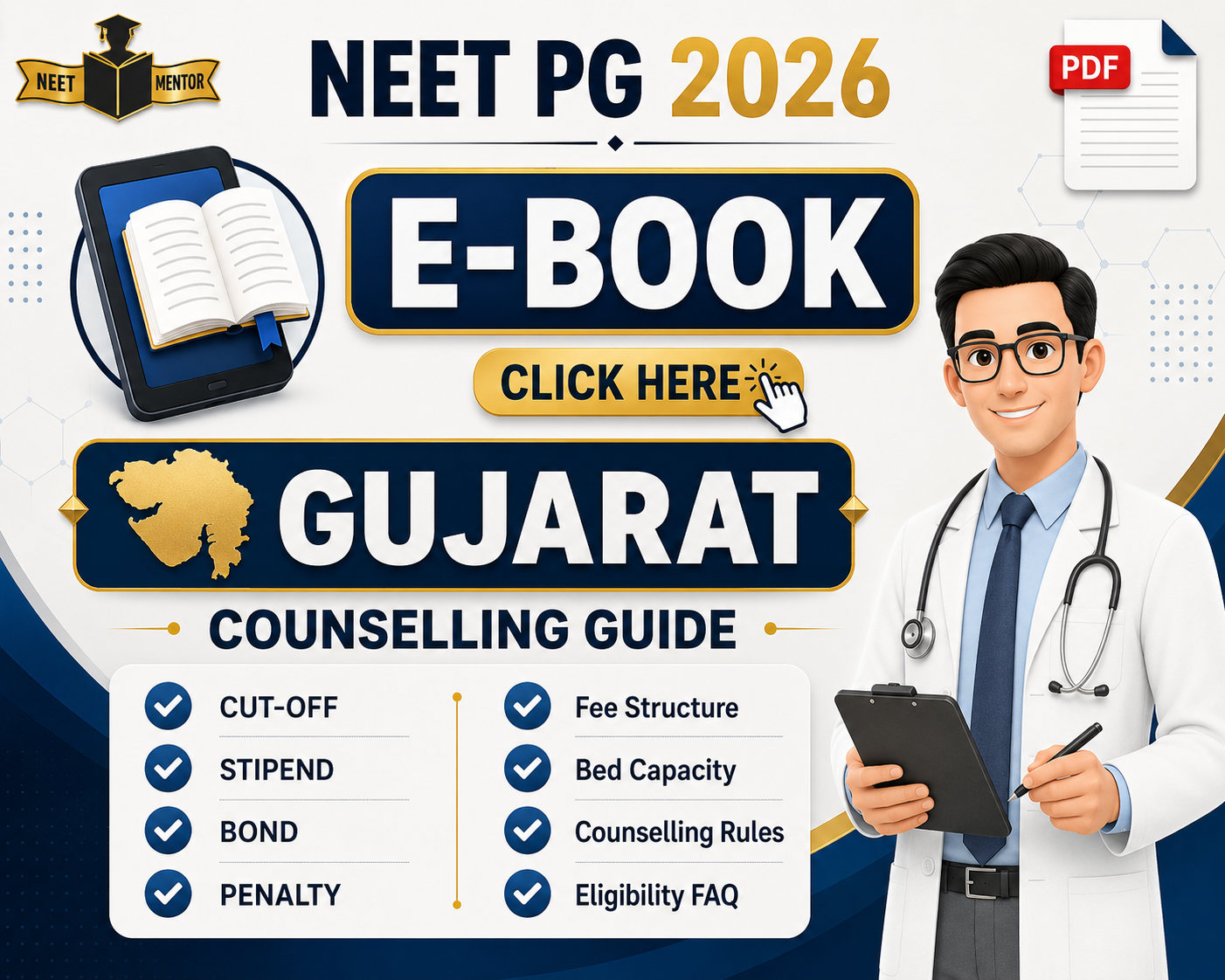 NEET PG 2026 GUJARAT State All IN ONE Counselling Guidance E-Book