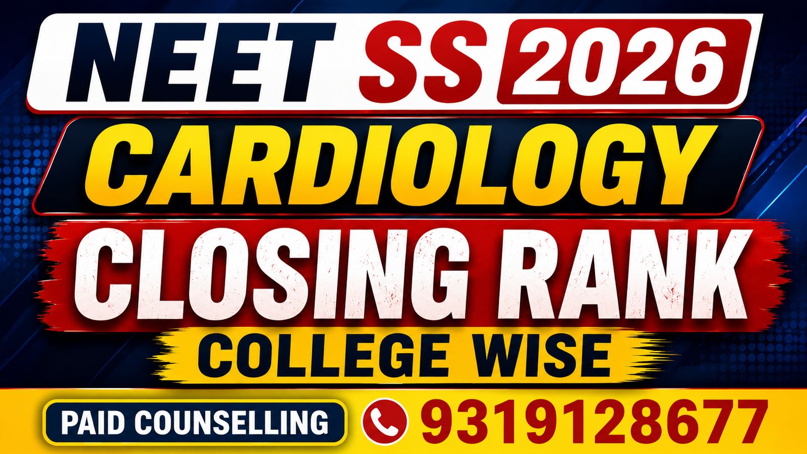 NEET SS 2026  Cardiology Government, Private & DrNB Medical Colleges Closing Rank – College-Wise