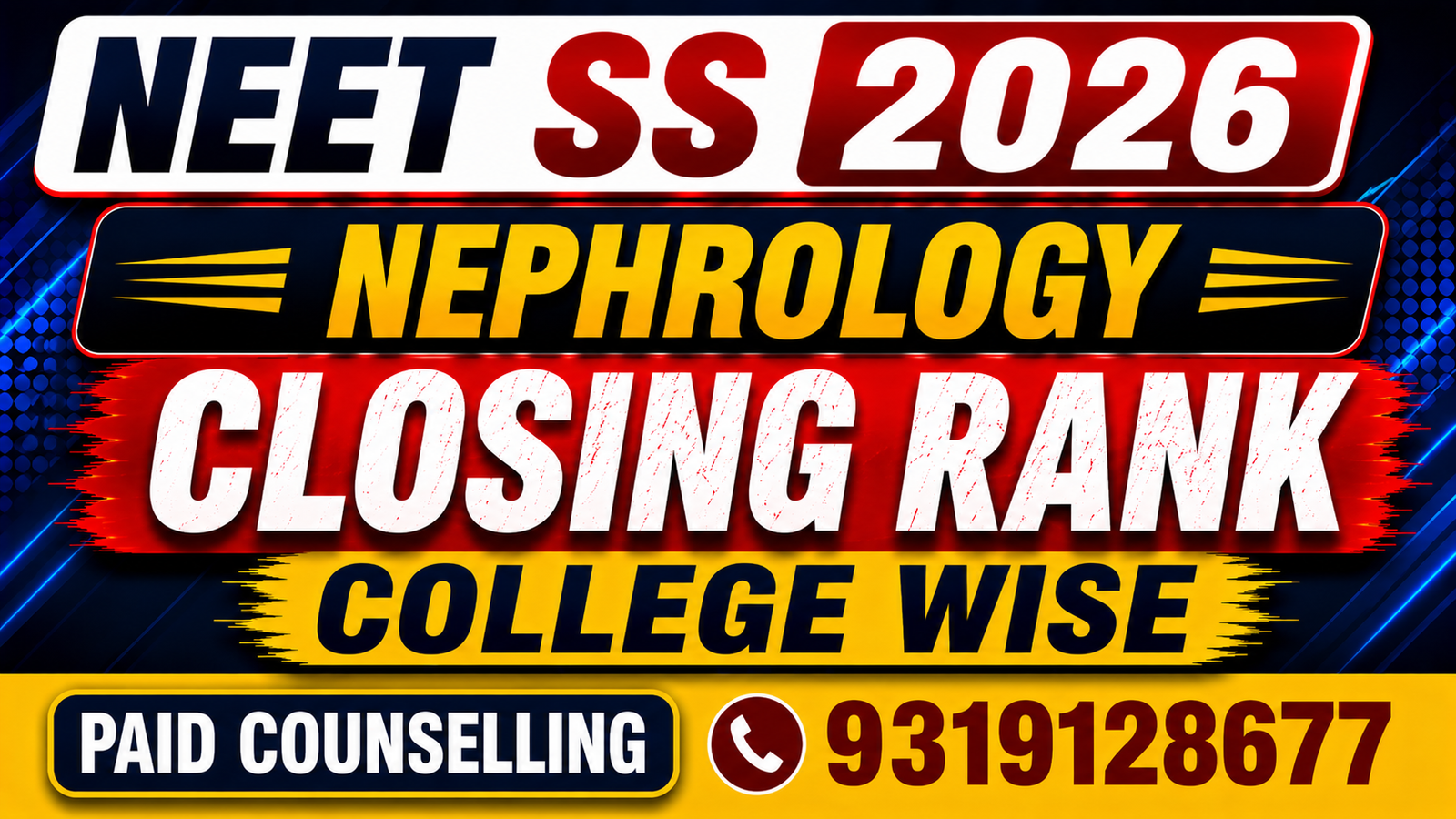 NEET SS 2026 Nephrology Government & Private Medical Colleges Closing Rank – College-Wise