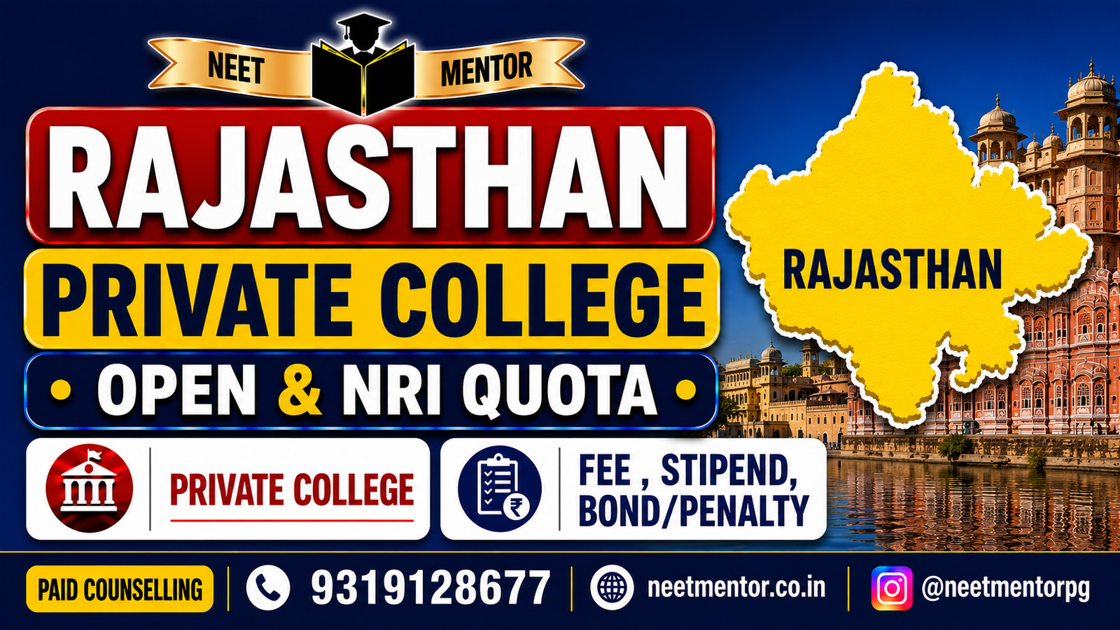 Rajasthan - Private College - Management & NRI Quota Fee Structure, Stipend , Bond & Penalty