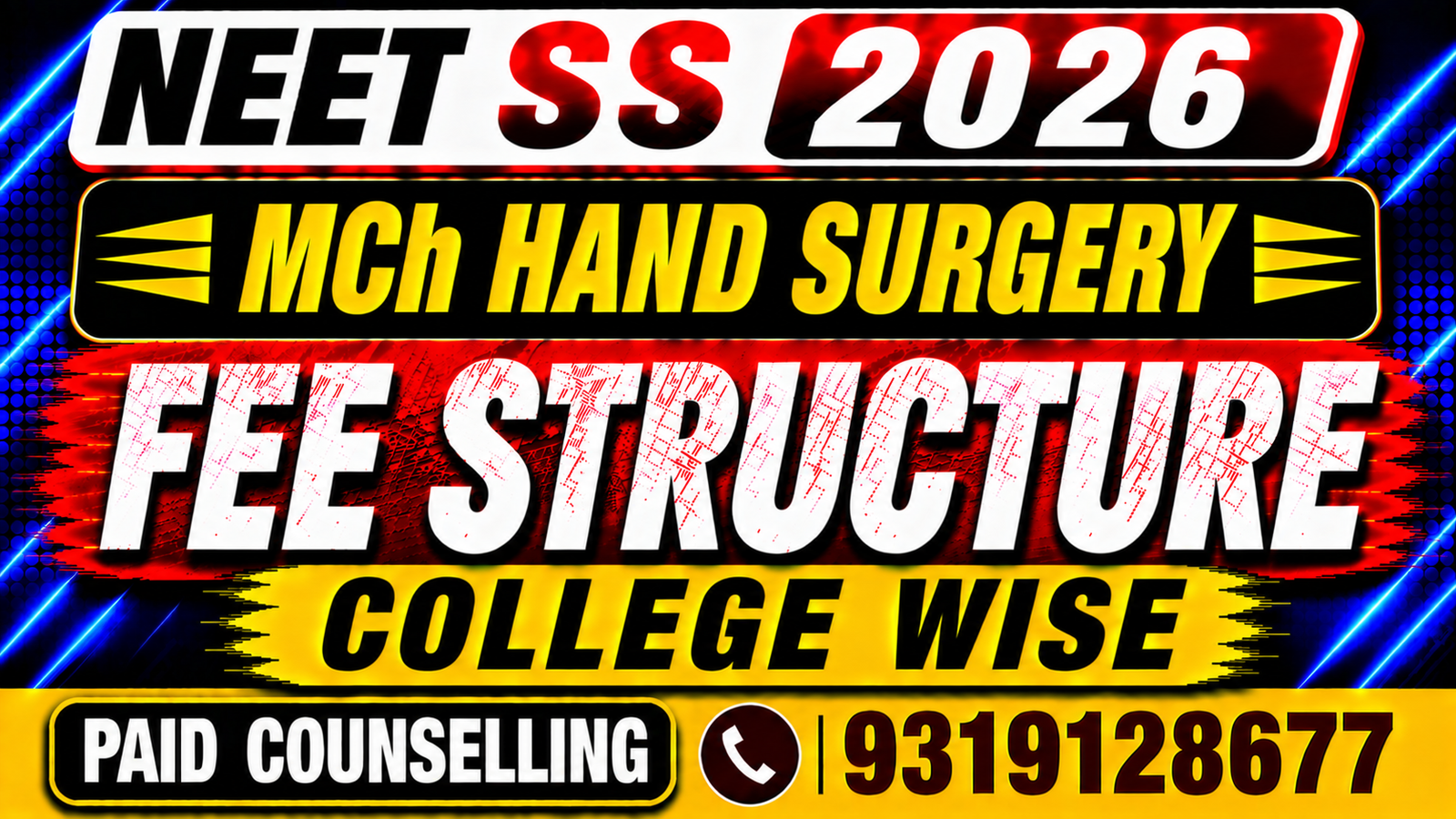 NEET SS 2026 MCh Hand Surgery  Private College Fee Structure, Stipend , Bond & Penalty