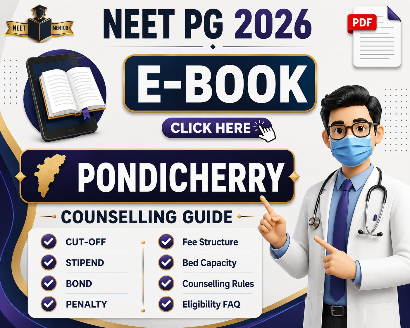 NEET PG 2026 PONDICHERRY State All IN ONE Counselling Guidance E-Book