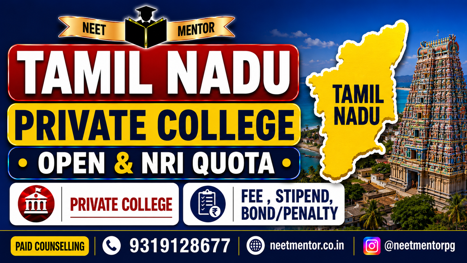 Tamil Nadu - Private College - Management & NRI Quota Fee Structure, Stipend , Bond & Penalty