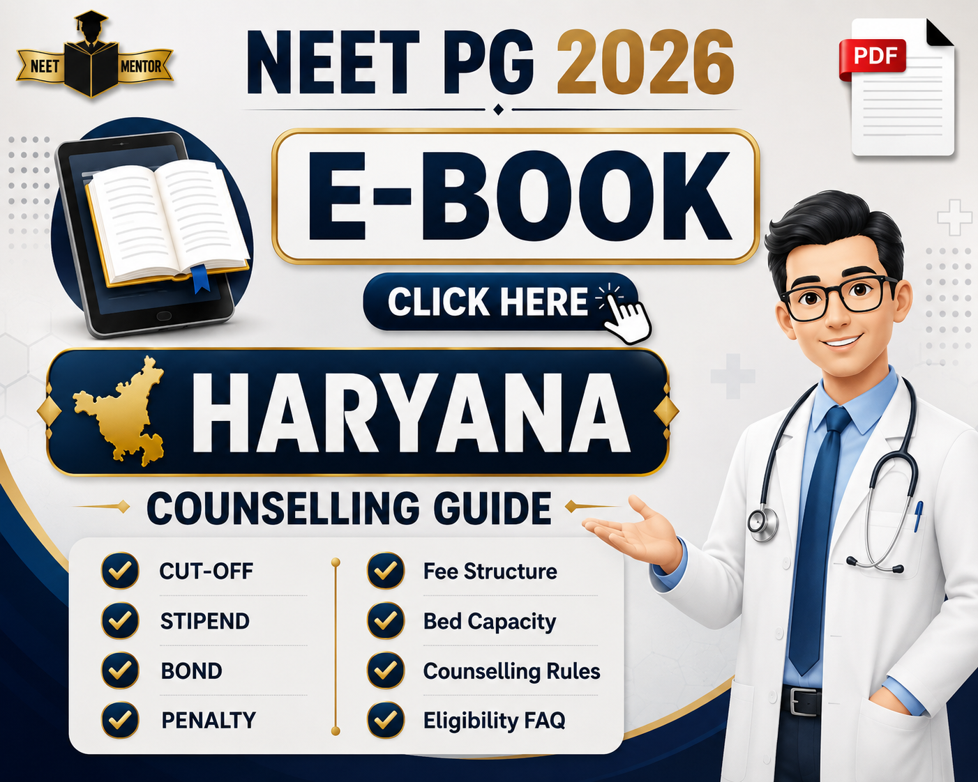 NEET PG 2026 HARYANA State All IN ONE Counselling Guidance E-Book