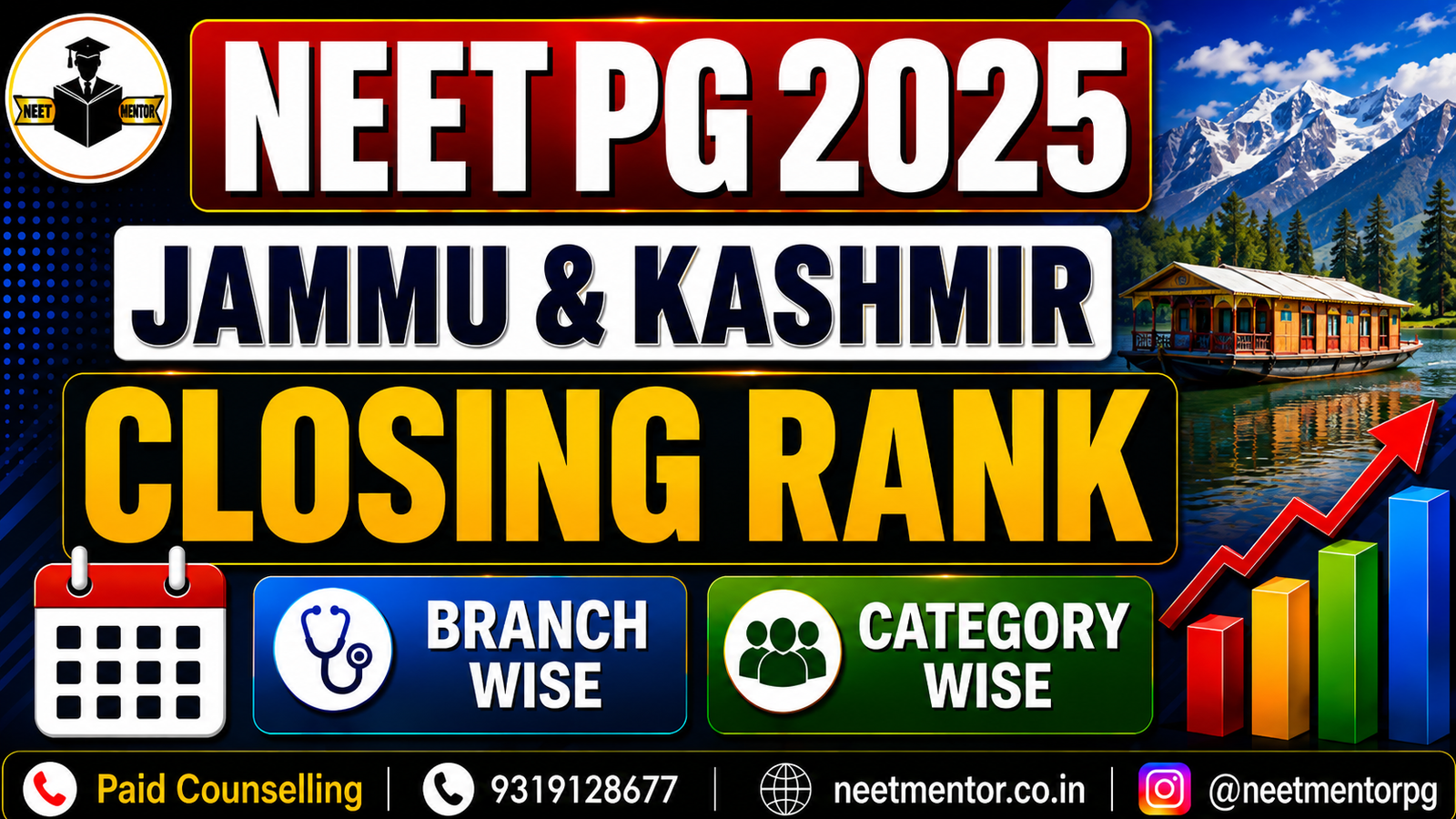 NEET PG 2026 Jammu & Kashmir Government & Private Medical Colleges Closing Ranks – Category-Wise & Branch-Wise